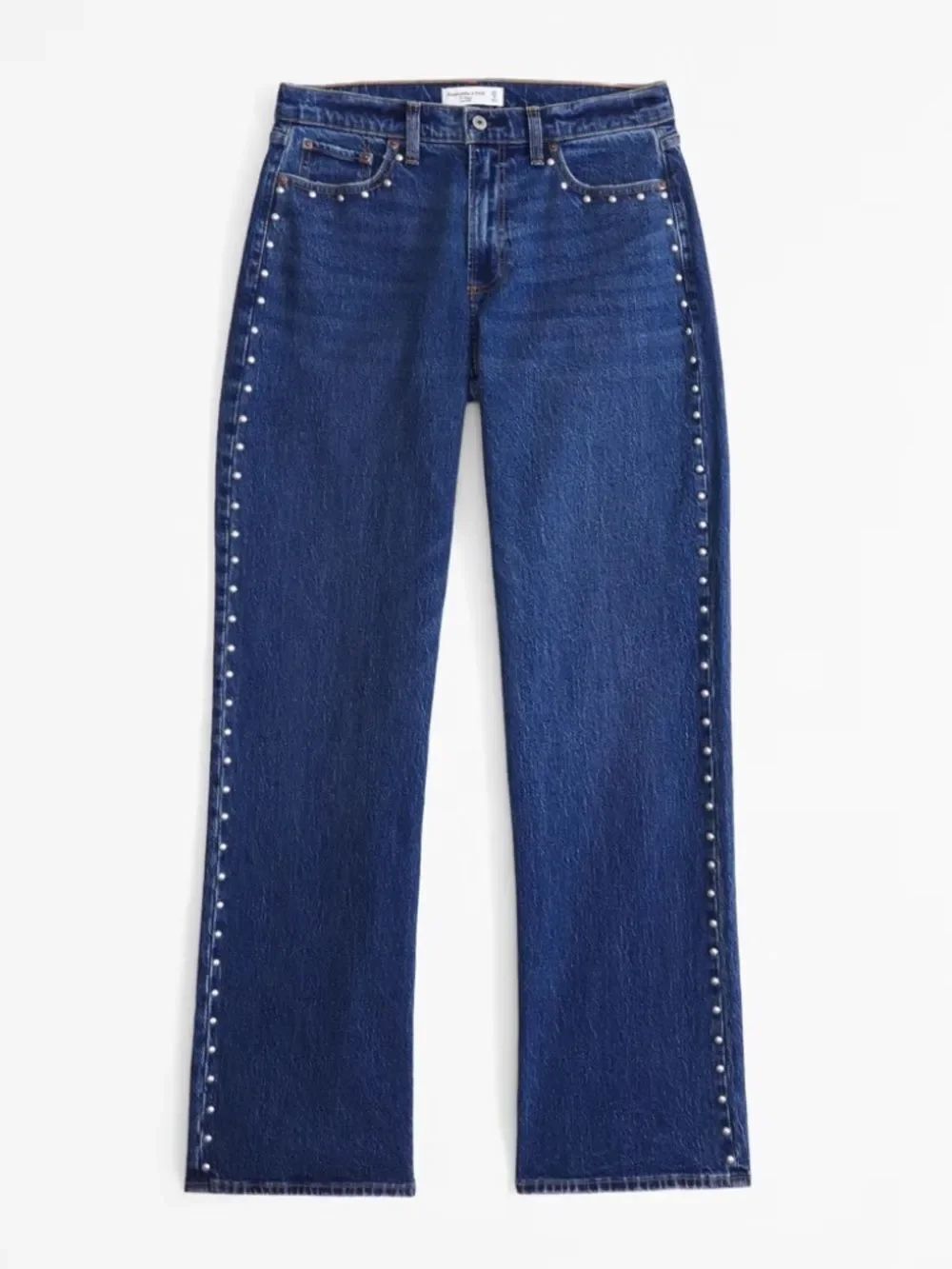 Abercrombie & Fitch Low Rise Baggy Studded Dark Blue Jeans